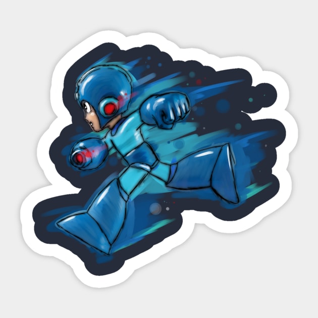 MegaMan Sticker by Beanzomatic